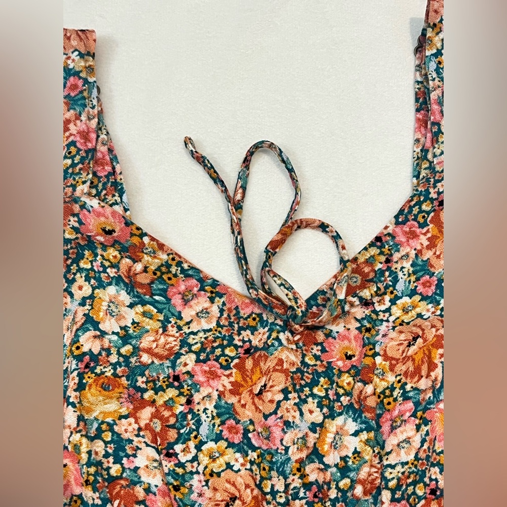 Maurices Bare Floral Patchwork Multicolor Coral Midi Dress Women’s XS - Picture 5 of 16